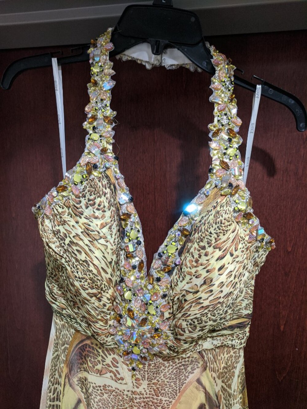 Tony Bowls 2351225 Size 14 Gold Printed Prom Dress - Picture 5 of 6